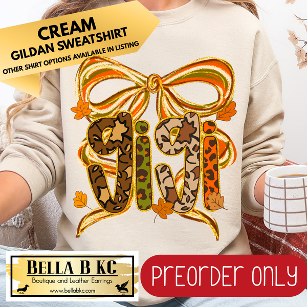 **PREORDER ONLY** Fall - Gigi Coquette Bow #151 - Tee or Sweatshirt - 1 Week Turn Around from Date of Order