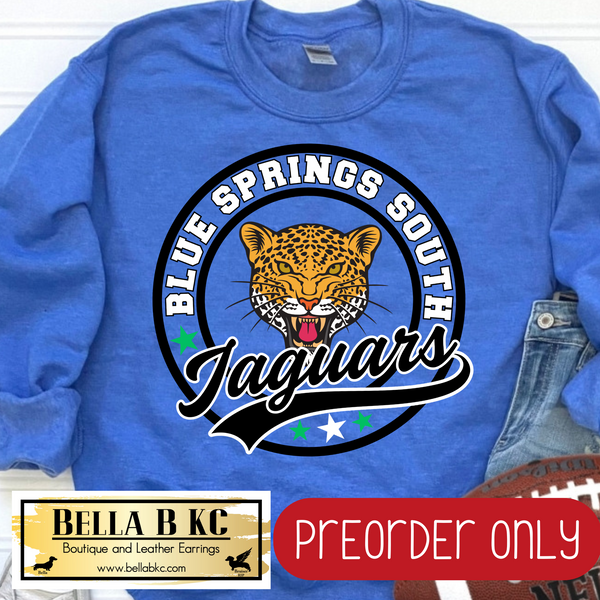 **PREORDER ONLY** BSSHS Jaguars Round Star Mascot Tee or Sweatshirt - 1 Week Turn Around from Date of Order