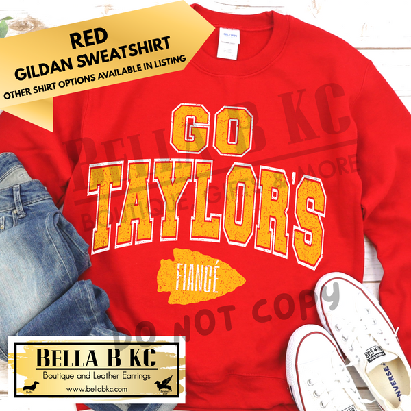 **PREORDER ONLY** TS Go Taylor's Fiancé Arrowhead Yellow Print - Tee or Sweatshirt - 1 Week Turn Around from Date of Order