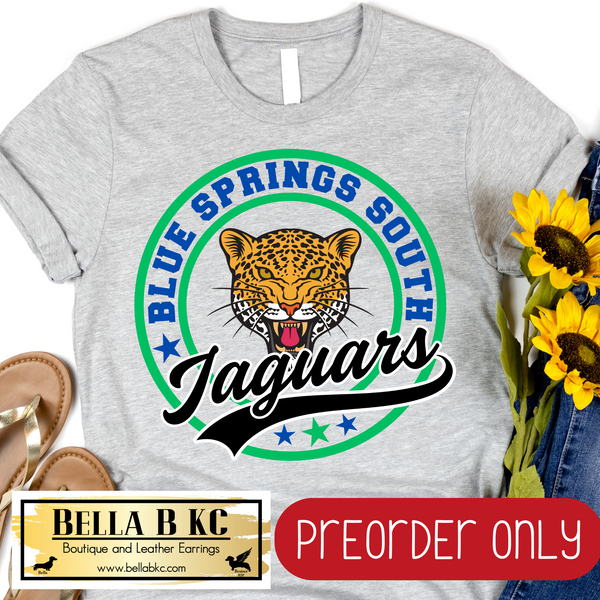 **PREORDER ONLY** BSSHS Jaguars Round Star Mascot Tee or Sweatshirt - 1 Week Turn Around from Date of Order