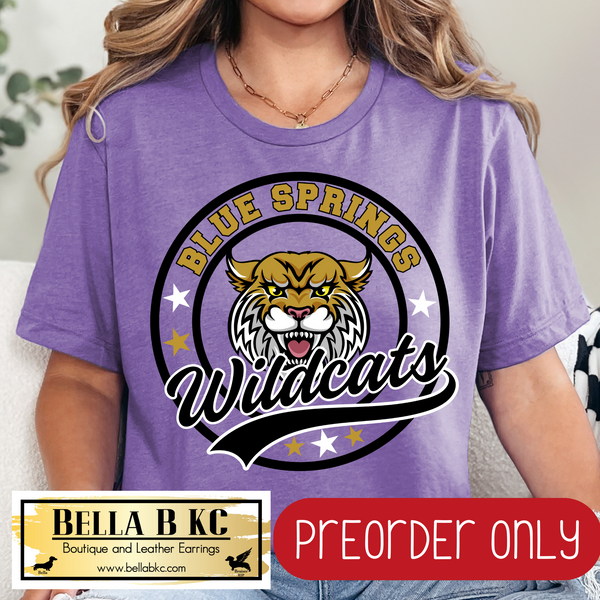 **PREORDER ONLY** BSHS Wildcats Round Star Mascot Tee or Sweatshirt - 1 Week Turn Around from Date of Order