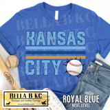 Kansas City Baseball Grunge Cracked Baseball Tee or Sweatshirt