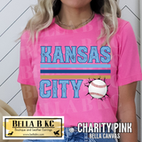Kansas City Baseball Grunge Cracked Baseball Tee or Sweatshirt