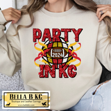 NYE 2024 Kansas City Football Party in KC Faux Glitter Tee or Sweatshirt