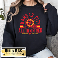 DISCONTINUED LVIII Kansas City Football All in on Red Vegas Tee or Sweatshirt