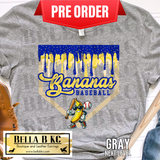 **PREORDER ONLY 1 WEEK TAT** Bananas Baseball Drip Tee or Sweatshirt
