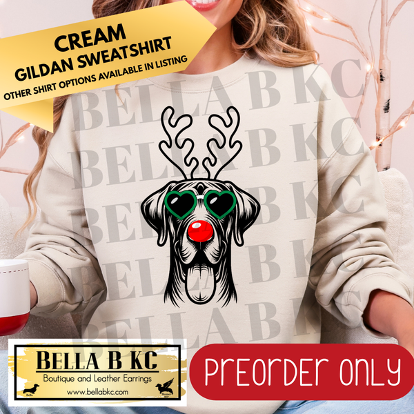 **PREORDER ONLY** Christmas - Great Dane Reindeer Dog - Multiple Shirt Options - 1 Week Turnaround Time