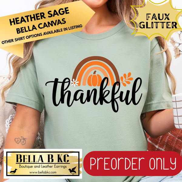 **PREORDER ONLY** Fall - Thankful Rainbow Pumpkin #163 - Tee or Sweatshirt - 1 Week Turn Around from Date of Order