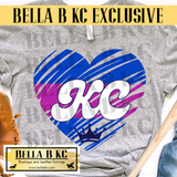 BBKC EXCLUSIVE - Kansas City Baseball - Scribble Heart Connect -  Multiple Shirt Options