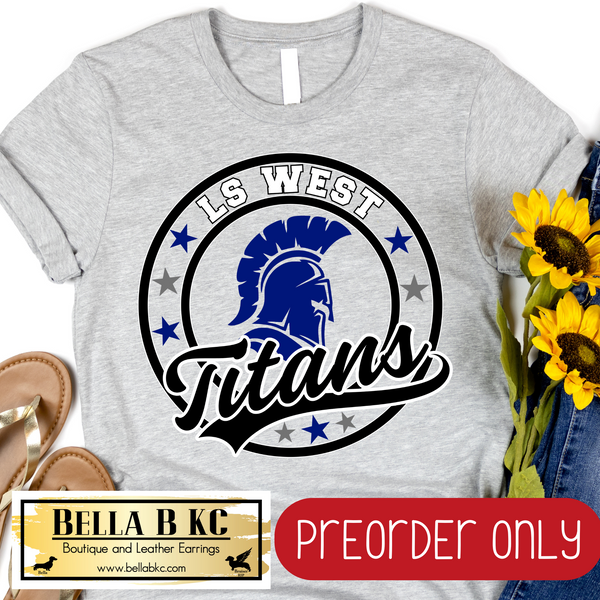 **PREORDER ONLY** LS West Titans Round Star Mascot Tee or Sweatshirt - 1 Week Turn Around from Date of Order