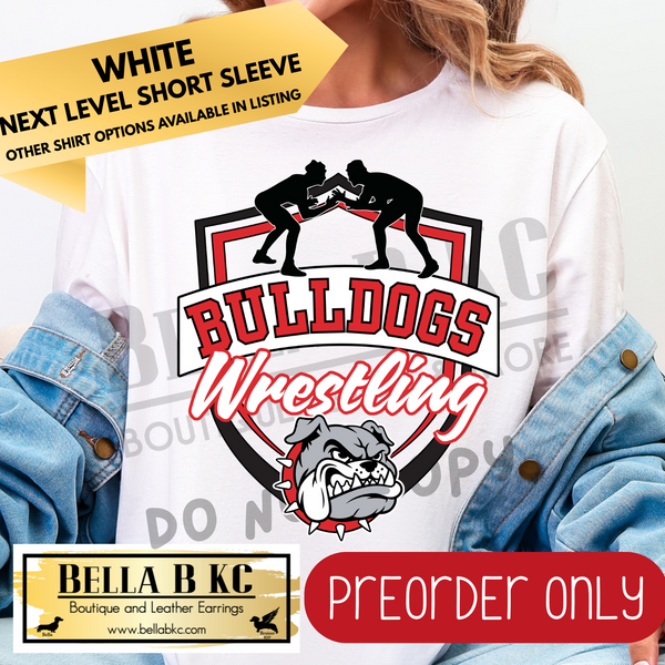 **PREORDER ONLY** Bulldogs Wrestling Shield Tee or Sweatshirt - 1 Week Turn Around from Date of Order