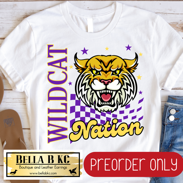 **PREORDER ONLY** Wildcat Nation Mascot Tee or Sweatshirt - 1 Week Turn Around from Date of Order
