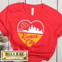 Kansas City Football KC Heart Skyline Tee or Sweatshirt