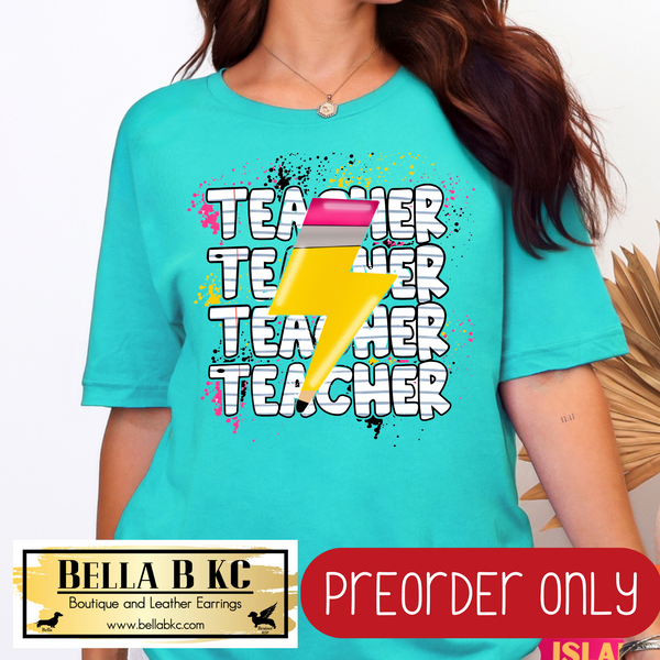 **PREORDER ONLY** Teacher Repeat Bolt Tee or Sweatshirt - 1 Week Turn Around from Date of Order