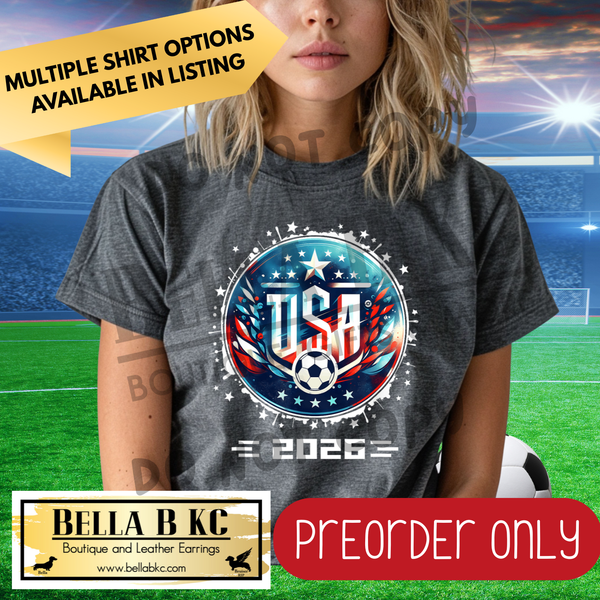 **PREORDER ONY** World Soccer - USA Soccer 2026 - Multiple Shirt Options - 1 Week Turnaround Time