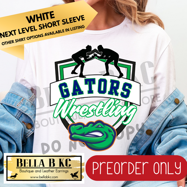 **PREORDER ONLY** Gators Wrestling Shield Tee or Sweatshirt - 1 Week Turn Around from Date of Order