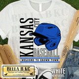 Kansas City Baseball Welcome to Crown Town Helmet Tee or Sweatshirt