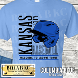 Kansas City Baseball Welcome to Crown Town Helmet Tee or Sweatshirt