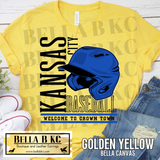 Kansas City Baseball Welcome to Crown Town Helmet Tee or Sweatshirt