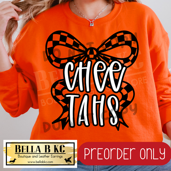 **PREORDER ONLY** Cheetahs Checkered Coquette Bow - Tee or Sweatshirt - 1 Week Turn Around from Date of Order
