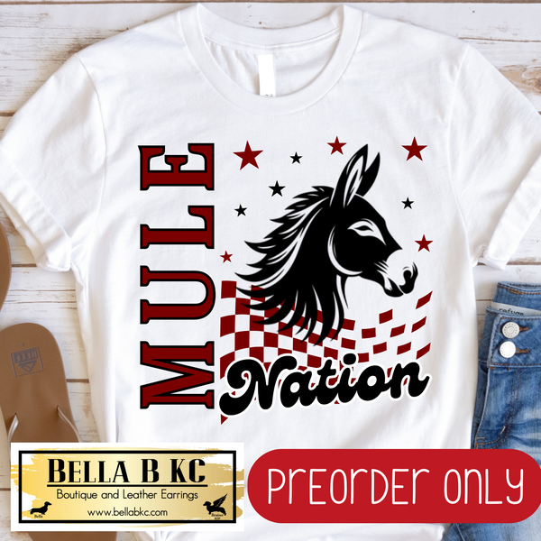 **PREORDER ONLY** Mule Burgundy Nation Mascot Tee or Sweatshirt - 1 Week Turn Around from Date of Order