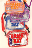 Game Day Clear Transparent Crossbody Bag : Red