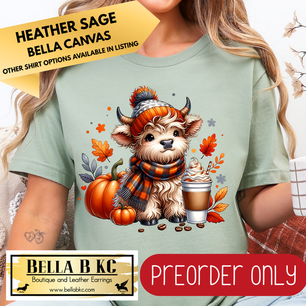 **PREORDER ONLY** Fall - Cow Pumpkin Latte #181 - Tee or Sweatshirt - 1 Week Turn Around from Date of Order