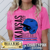 Kansas City Baseball Welcome to Crown Town Helmet Tee or Sweatshirt