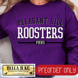 **PREORDER ONLY** PHHS Roosters Simple Athletic Font - Tee or Sweatshirt - 1 Week Turn Around from Date of Order