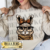 Easter - Leopard Bunny with Glasses Tee or Sweatshirt