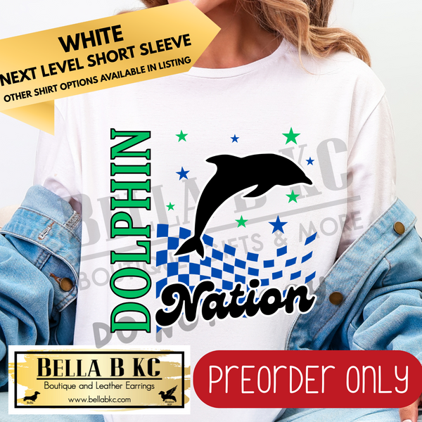 **PREORDER ONLY** Dolphin Nation Mascot Tee or Sweatshirt - 1 Week Turn Around from Date of Order