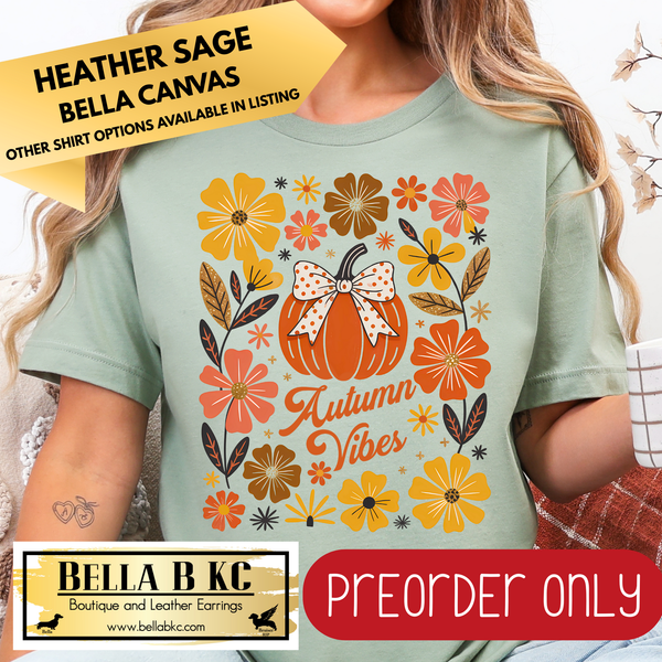 **PREORDER ONLY** Fall - Autumn Vibes Floral #192 - Tee or Sweatshirt - 1 Week Turn Around from Date of Order