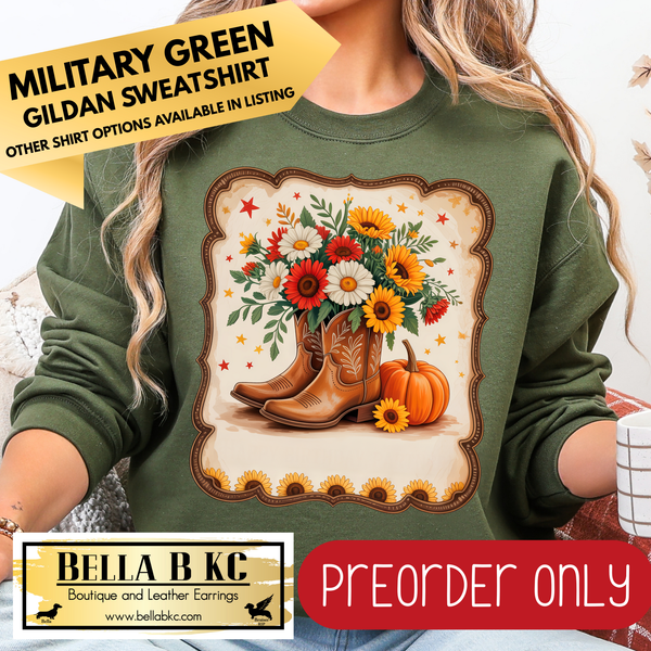 **PREORDER ONLY** Fall - Cowboy Boots #199 - Tee or Sweatshirt - 1 Week Turn Around from Date of Order