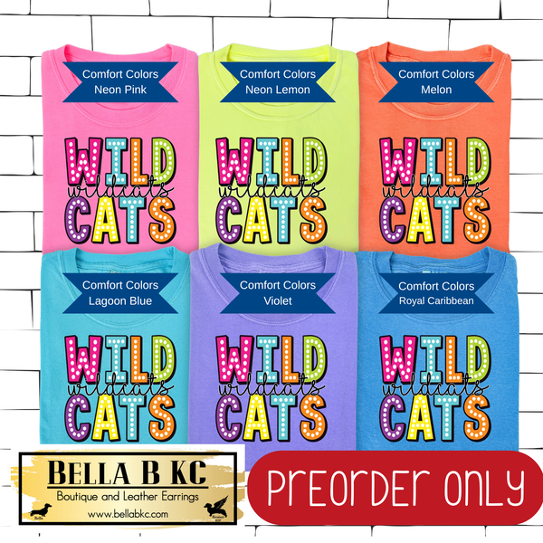 **PREORDER ONLY** Wildcats Neon Mascot Tee - 1 Week Turn Around from Date of Order