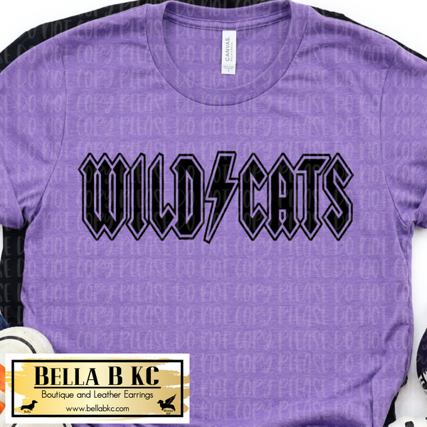 Wildcats Rocker Bolt - Black Print - Tee or Sweatshirt