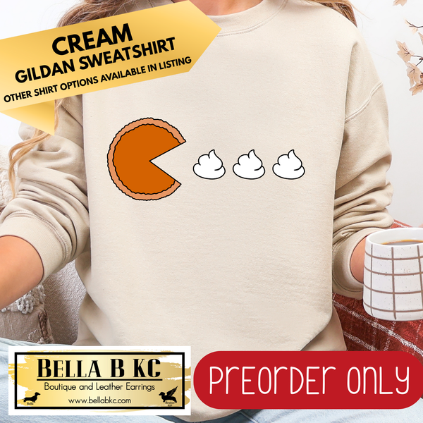 **PREORDER ONLY** Fall - Pac Man Pie V1 #1 - Tee or Sweatshirt - 1 Week Turn Around from Date of Order