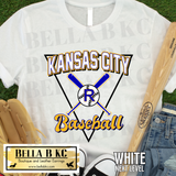 Kansas City Baseball Crossed Bats Triangle Tee or Sweatshirt