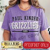 **PREORDER ONLY** PKMS Grizzlies Simple Athletic Font - Tee or Sweatshirt - 1 Week Turn Around from Date of Order