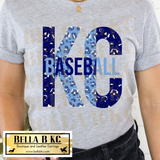 KC Baseball Leopard Split Letters Tee or Sweatshirt