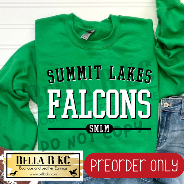 **PREORDER ONLY** SLMS Falcons Simple Athletic Font - Tee or Sweatshirt - 1 Week Turn Around from Date of Order