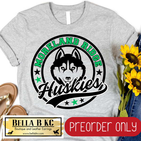 **PREORDER ONLY** Moreland Ridge Huskies Round Star Mascot Tee or Sweatshirt - 1 Week Turn Around from Date of Order