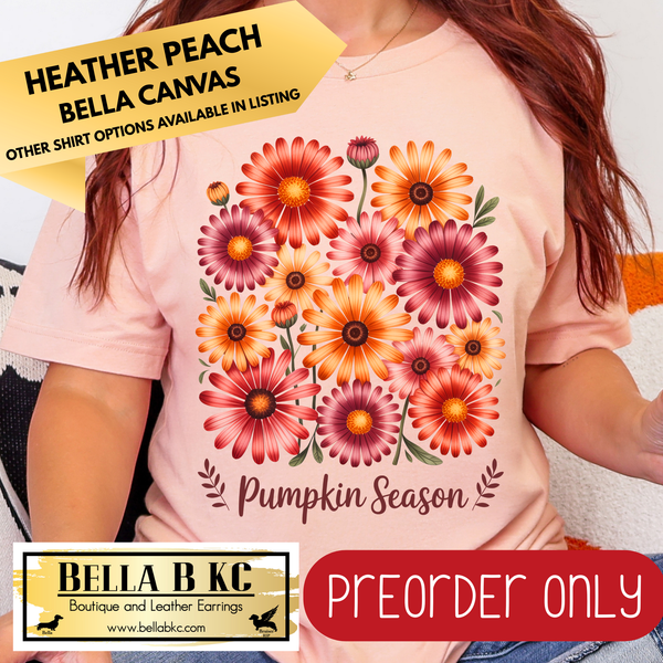 **PREORDER ONLY** Fall - Pumpkin Season Floral #204 - Tee or Sweatshirt - 1 Week Turn Around from Date of Order