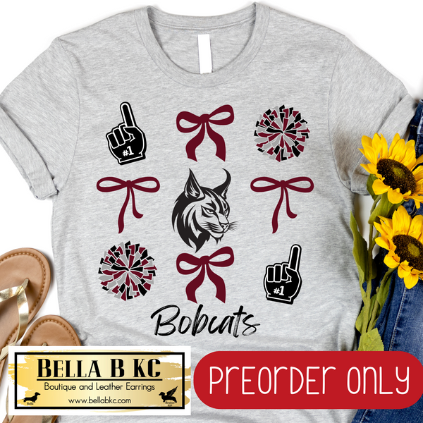 **PREORDER ONLY** Bobcats Coquette Bows Tee or Sweatshirt - 1 Week Turn Around from Date of Order