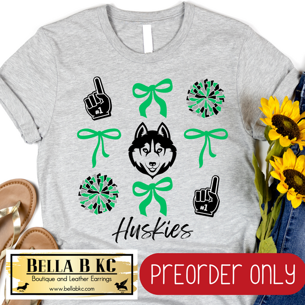 **PREORDER ONLY** Huskies Coquette Bows Tee or Sweatshirt - 1 Week Turn Around from Date of Order