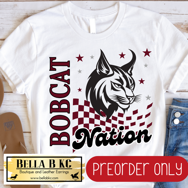**PREORDER ONLY** Bobcat Nation Mascot Tee or Sweatshirt - 1 Week Turn Around from Date of Order