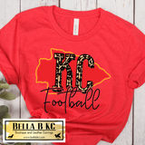 Kansas City Football Leopard Arrowhead Tee or Sweatshirt