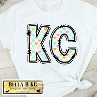 Valentine - Hollow KC with Colorful Hearts Tee or Sweatshirt