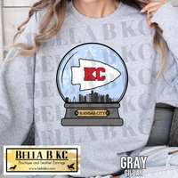 Kansas City Football CHRISTMAS Snow Globe Tee or Sweatshirt