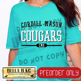 **PREORDER ONLY** CME Cougars Simple Athletic Font - Tee or Sweatshirt - 1 Week Turn Around from Date of Order