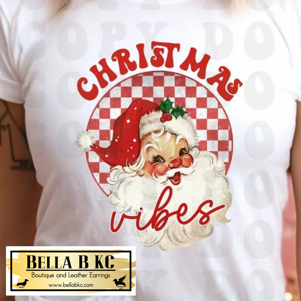 Christmas - RED Christmas Vibes Santa Tee or Sweatshirt